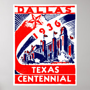 Poster Dallas Texas Centennial 1936