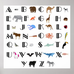 Poster d'alphabet animal.