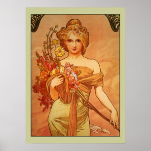 Poster d'Alphonse (Alfons) Mucha Bouquet