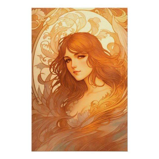 Poster Dame Art Nouveau (Devant)