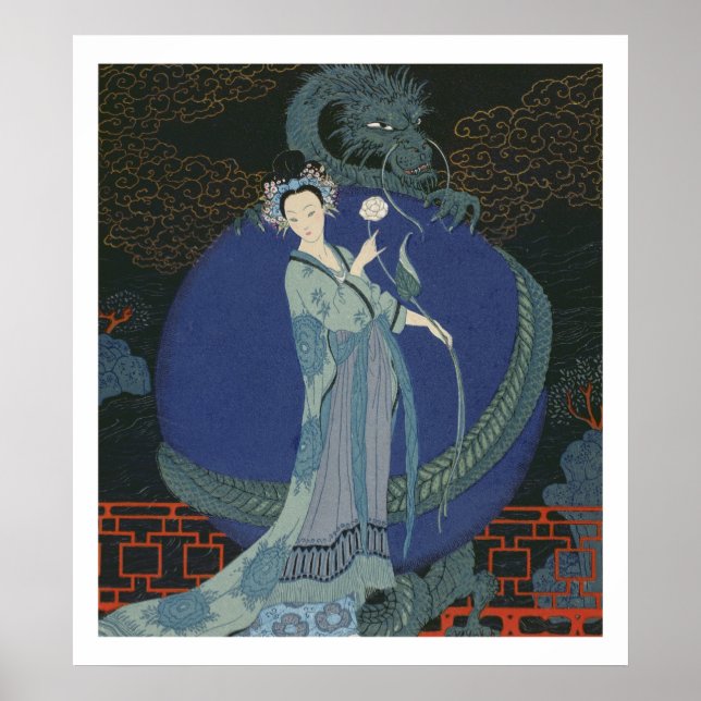 Poster Dame au Dragon (litho couleur) (Devant)