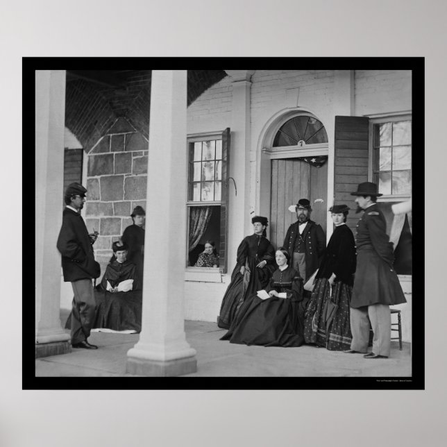 Poster Dame et officiers à Fort Monroe, VA 1864 (Devant)