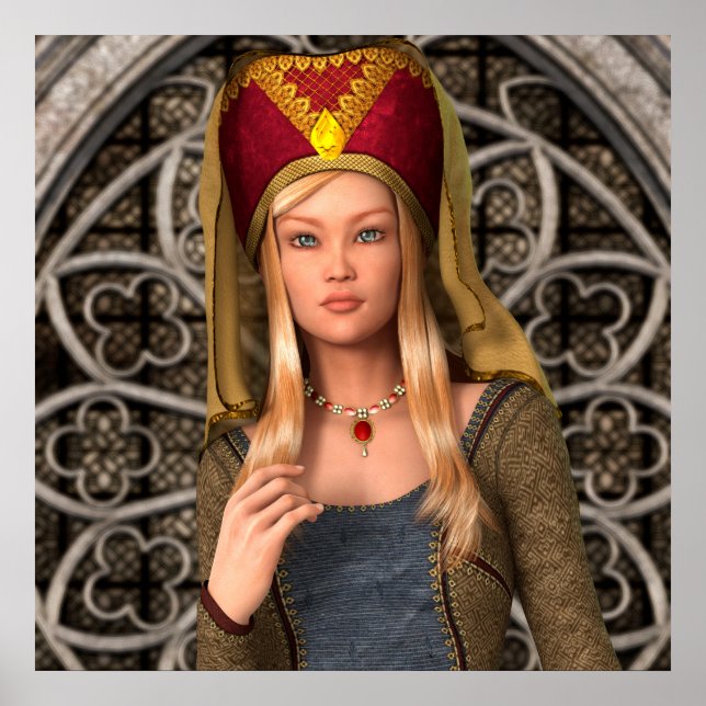 Poster Dame médiévale (Devant)