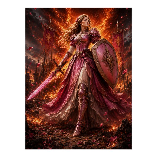 Poster Dame Rosaline Brightshield – Gardienne de Rosefire (Devant)