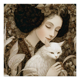 Poster Dames & Chats – Collection de portraits vintage 1