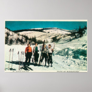 Poster Dames SkiingWashington de parc d'état de Mt.