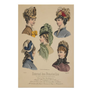 Poster Dames victoriennes en Casquette Paris Annonce Vint