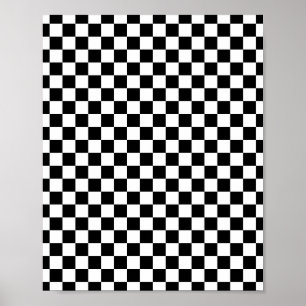 Poster Damier noir et blanc