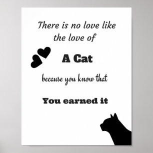 Poster d'amour de la famille Chat blanc et noir ma