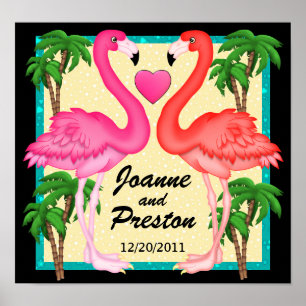 Poster d'amour du Flamant rose Paradise