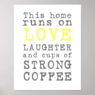 Poster d'amour et de café fort