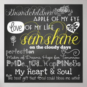 Poster d'amour et d'inspiration pour petits-enfant