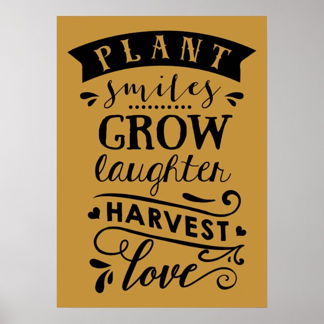 Poster d'amour plante Smile Grow Laughter Harvest  (Devant)