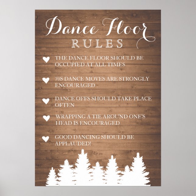 Poster Dance Floor Rules mariage | Symbole d'amusement de (Devant)