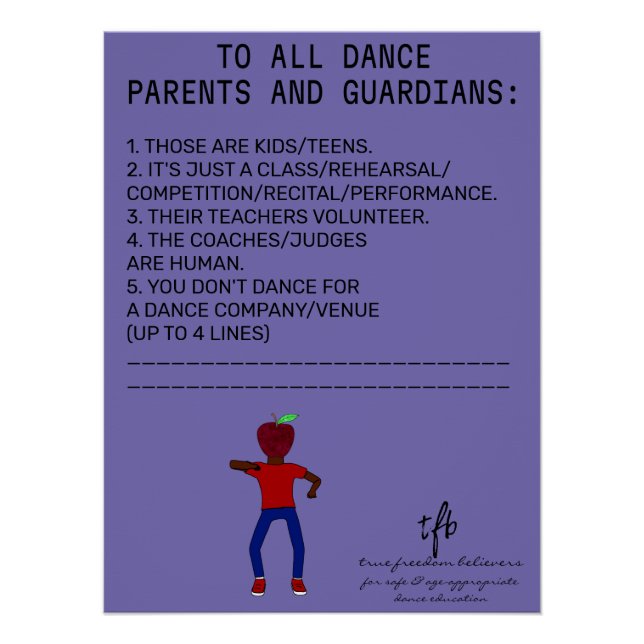 Poster Dance Parent Rappel Apple Peri (Devant)