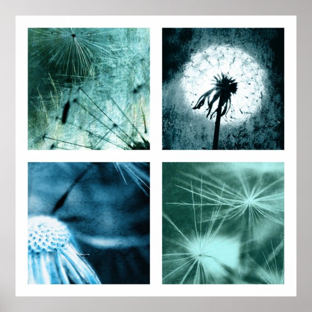 Poster Dandelion Art - Pusteblume Kunst Colage 2012 004 (Devant)