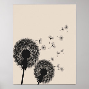 Poster Dandelion, Dandelion Wall Art, Dandelion