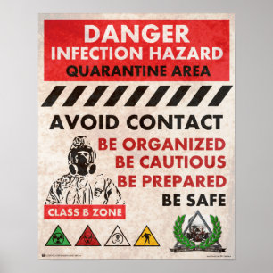 Poster Danger! Infection Hazard Area