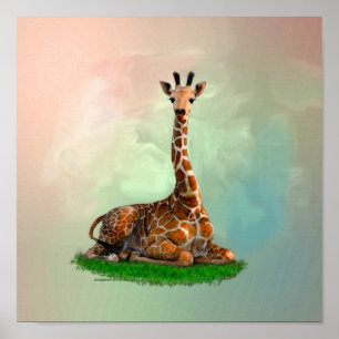 Poster d'animaux sauvages de la Girafe