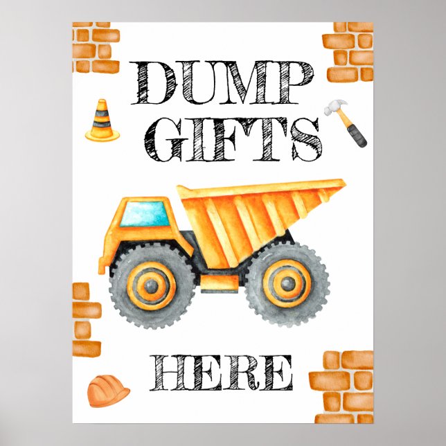 Poster d'anniversaire de construction d'aquarelle (Devant)