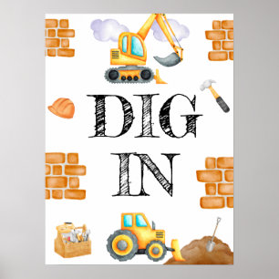 Poster d'anniversaire de construction d'aquarelle