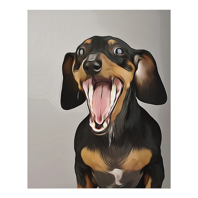 Poster d'anniversaire de Dachshund Yawning Dachshu (Devant)
