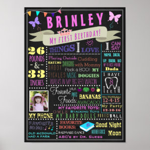 Poster d'anniversaire de naissance de la petite fi