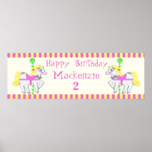 Poster d'anniversaire de Ponies peintes