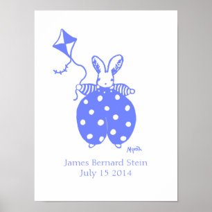 Poster d'anniversaire du garçon Bunny