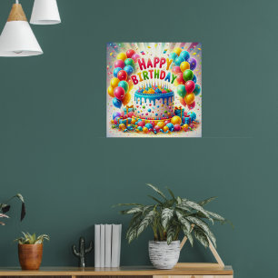 Poster d'anniversaire heureux