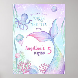 Poster d'anniversaire sur le thème nautique.