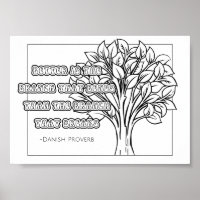 Poster danois de coloriage de proverbe