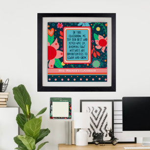 Poster Dans Cette Citation De Classe Enseignant Customisé