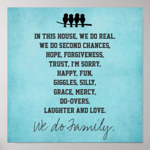 Poster Dans cette maison nous faisons l'affiche de famill