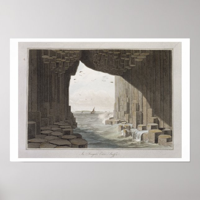 Poster Dans la grotte de Fingal, Staffa, de 'A Voyage Aut (Devant)