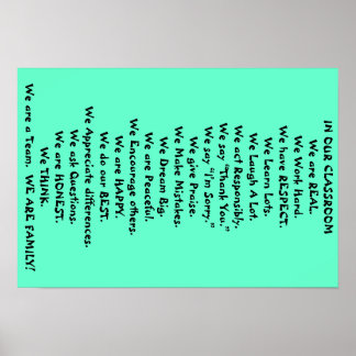 Poster Dans notre salle de classe