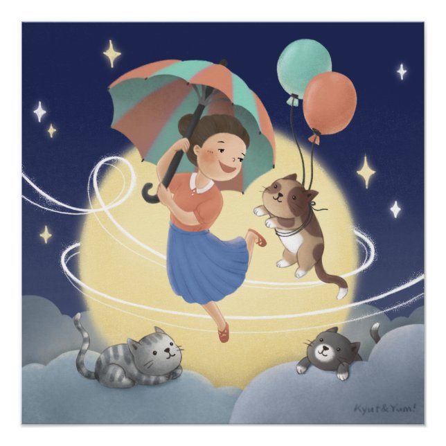 Poster Danse avec les chats la nuit de la Lune (Devant)
