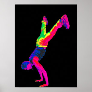 Poster Danse de rue - Multi-Couleur, Retour noir