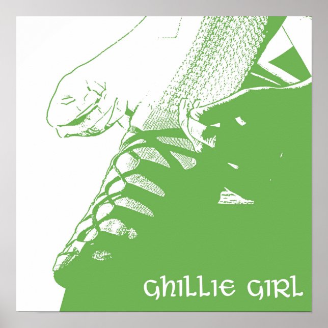 Poster Danse irlandaise Ghillie Girl Green (Devant)
