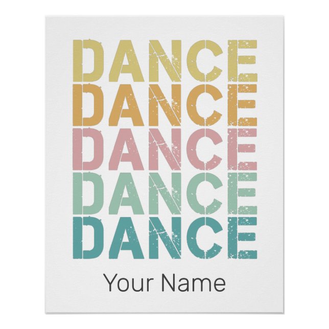 Poster Danse Lettres Vintages Pour Retro Disco House (Devant)