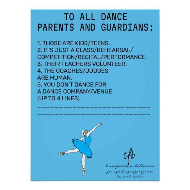 Poster Danse Parent Rappel Sheep Sky Blue (Devant)
