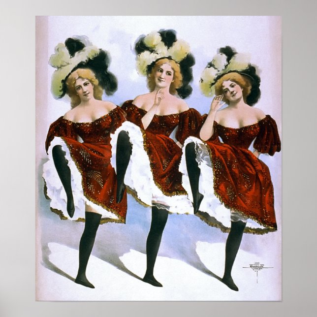 POSTER DANSER LES FILLES VAUDEVILLE 1899 (Devant)
