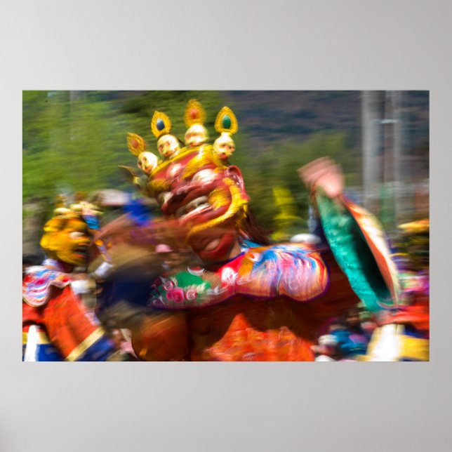 Poster Danseur costumé asiatique (Devant)