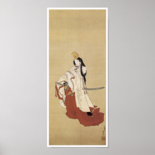 Poster Danseur de Shirabyoshi, Hokusai, 1820