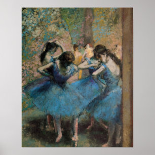 Poster Danseurs d'Edgar Degas   dans le bleu, 1890