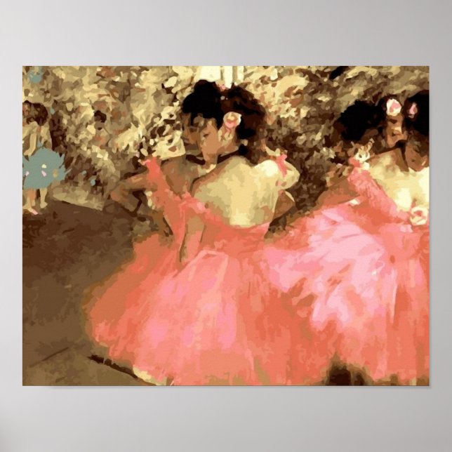 Poster Danseurs en rose par Degas (Devant)