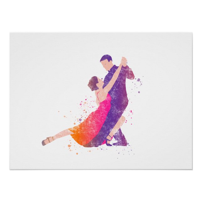 Poster Danseurs Tango Ballroom Flamenco Danser (Devant)
