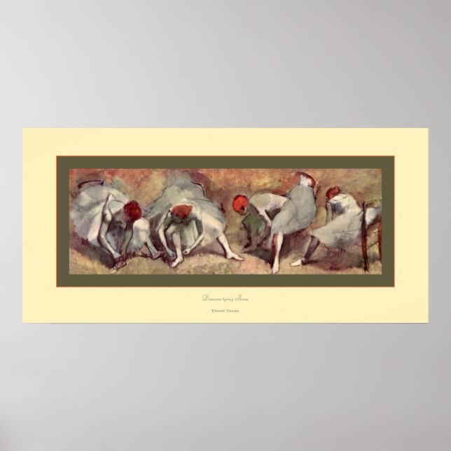 Poster Danseurs Tying Chaussures~ Edgar Degas (Devant)