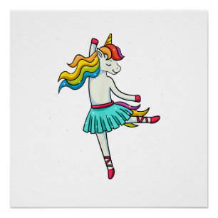 Poster Danseuse de ballet Licorne Danse Danseuse de balle