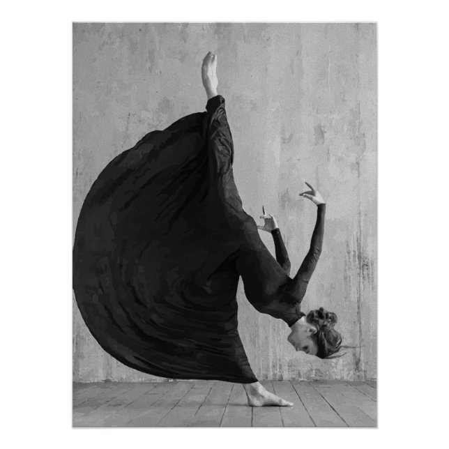 Poster Danseuse de ballet victorienne en mouvement (Devant)
